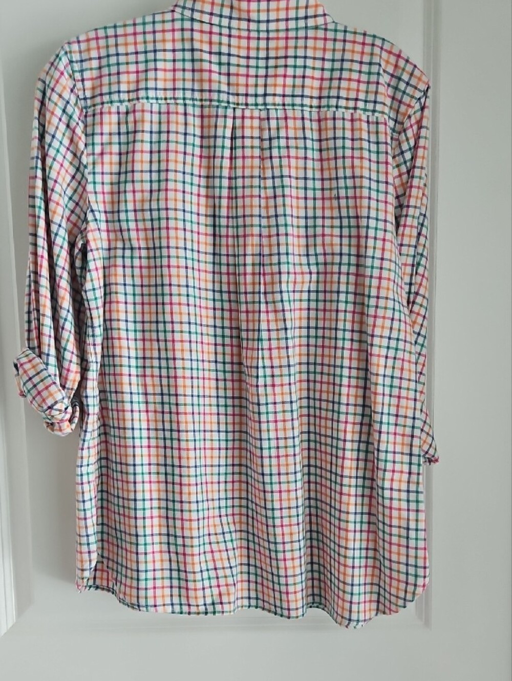 Talbots White Multicolor Plaid Button-Down Shirt - Picture 3 of 3